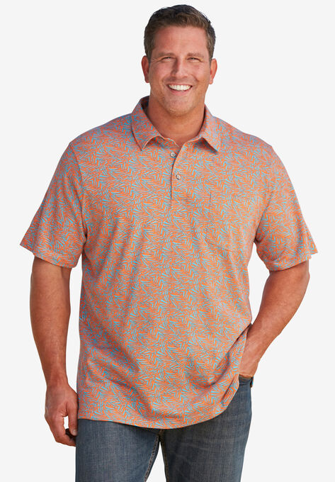 Heavyweight Jersey Polo Shirt, BRIGHT ORANGE LEAF, hi-res image number null