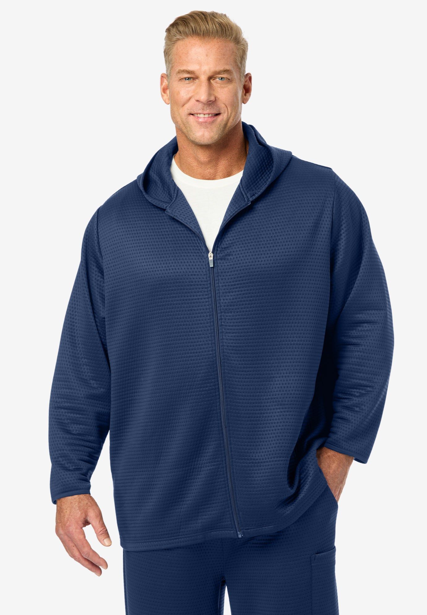 Performance Dot Full-Zip Hoodie, NAVY, hi-res image number 0