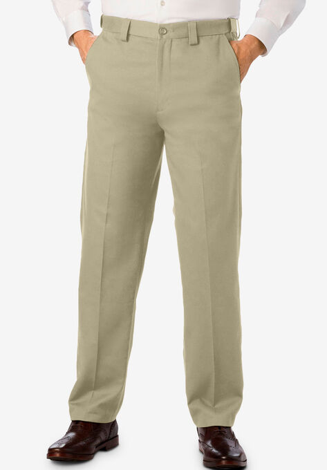 Classic Fit Wrinkle-Free Expandable Waist Plain Front Pants, TRUE KHAKI, hi-res image number null