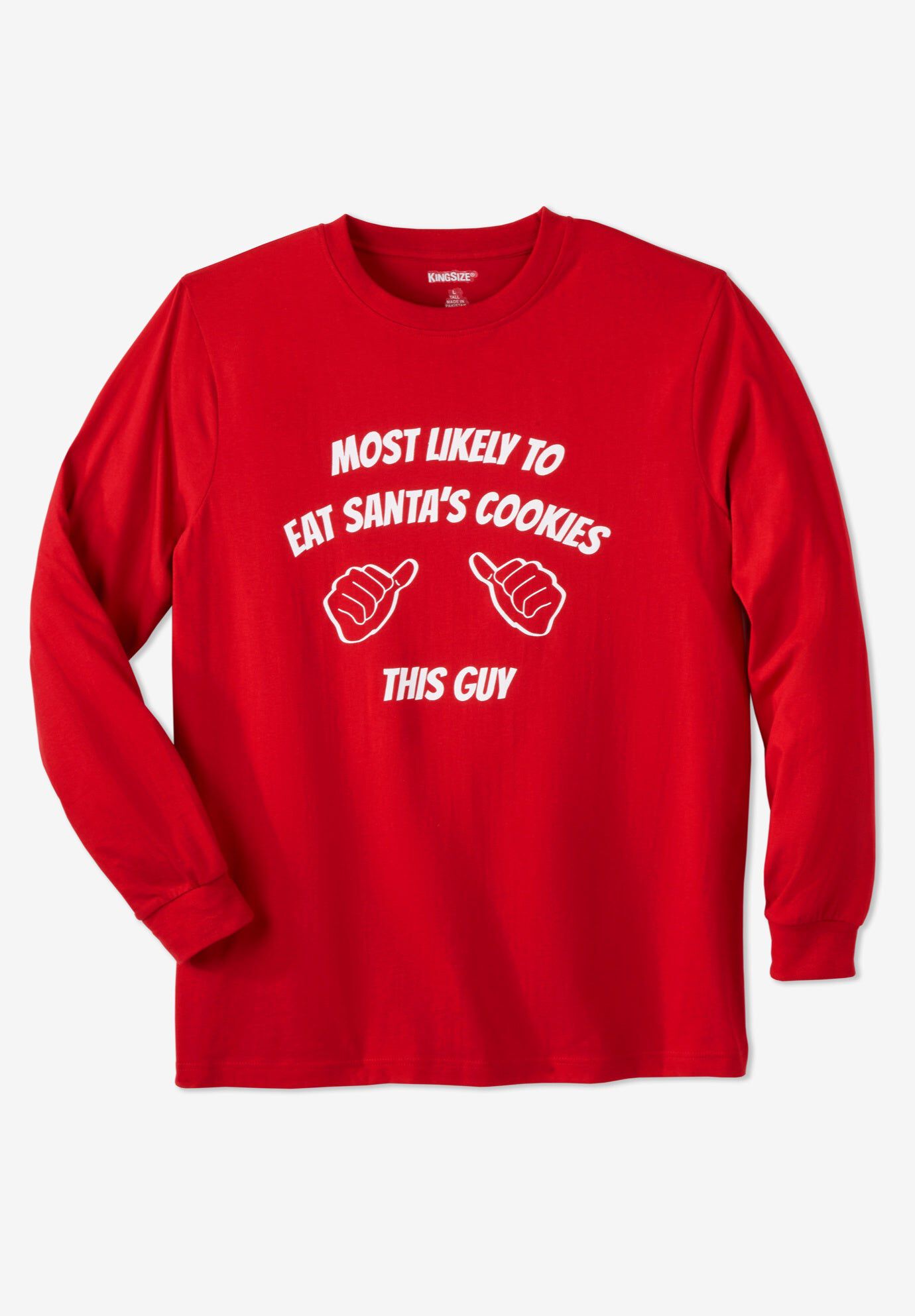 Long Sleeve Graphic Tee, SANTA COOKIE, hi-res image number 0