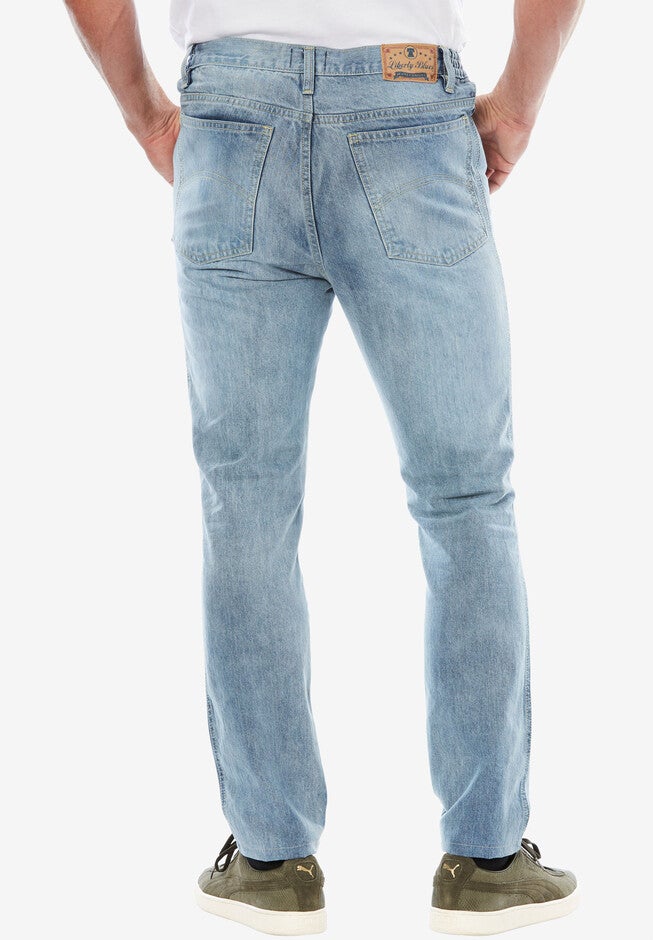 Liberty Blues® Straight-Fit Side Elastic 5-Pocket Jeans, , on-hover image number null