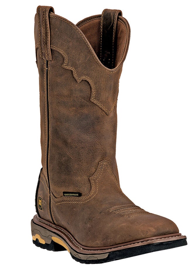 Dan Post Blayde 11 inches Shaft Distressed Steel Toe Boot, SADDLE TAN, hi-res image number 0