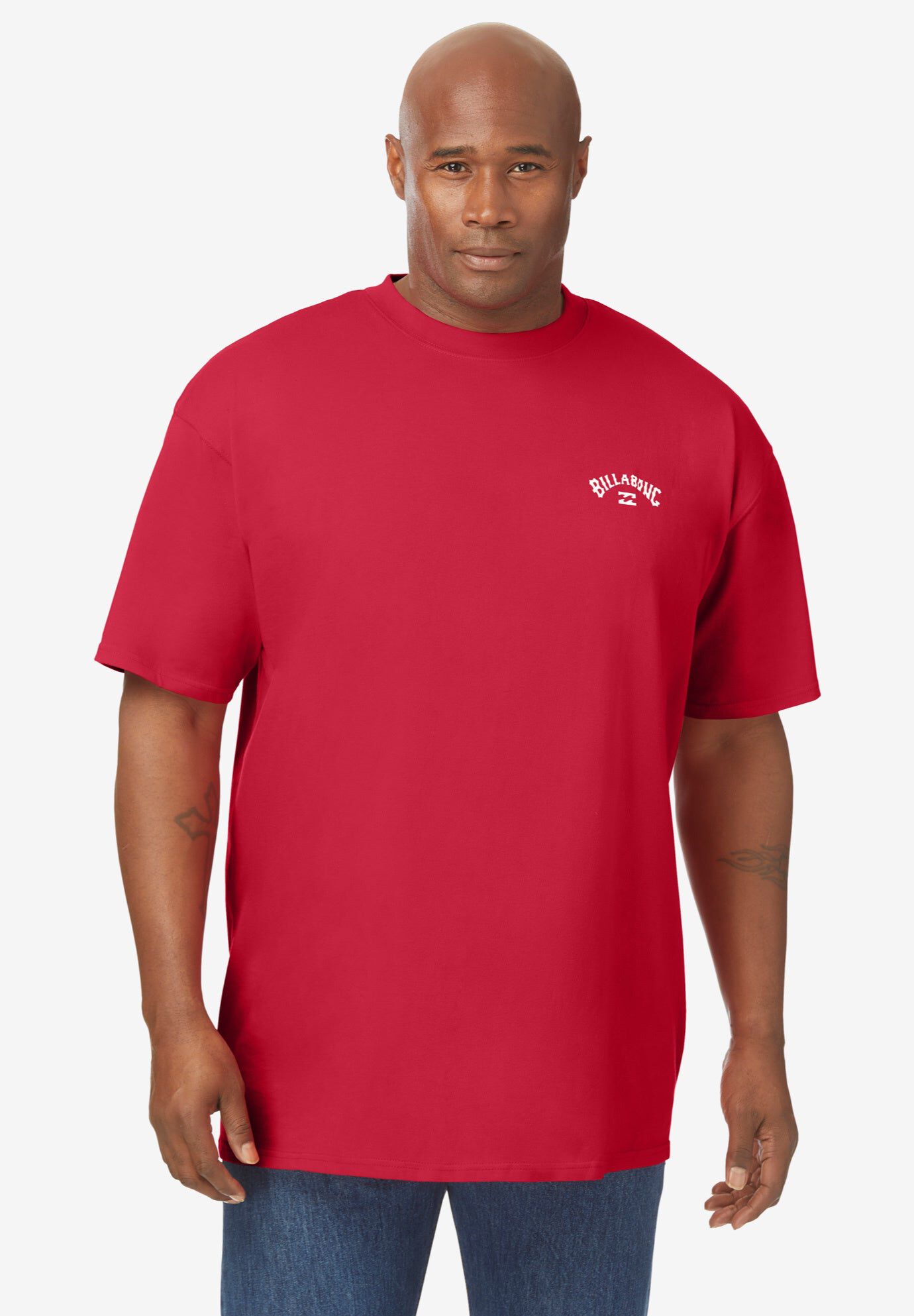 Double Logo Tee, RED, hi-res image number 0