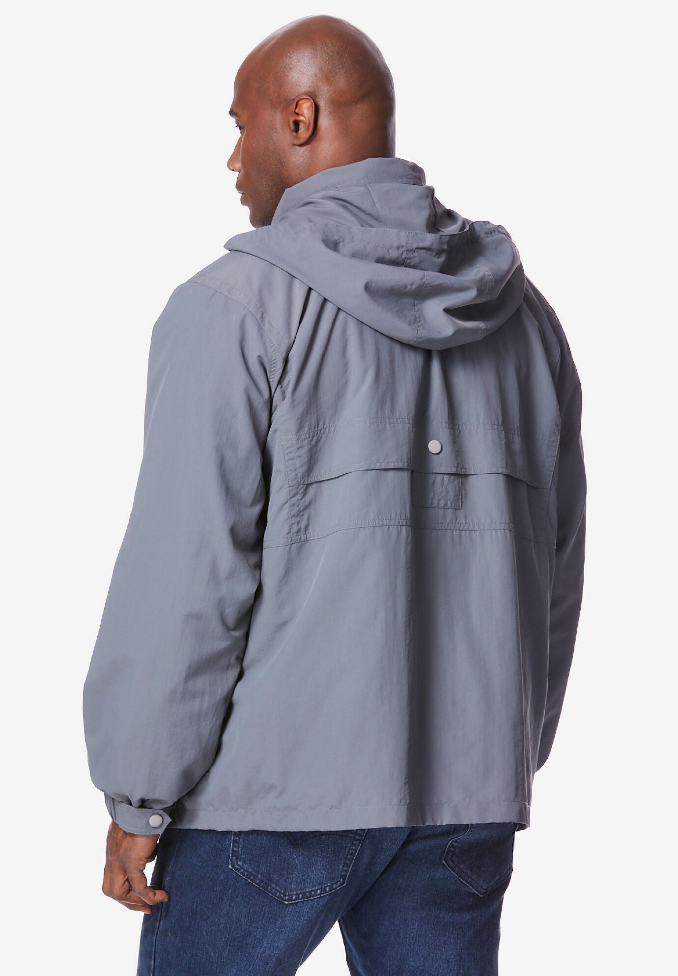 Fleece-lined Taslon&reg; Anorak, NAVY, on-hover image number 1