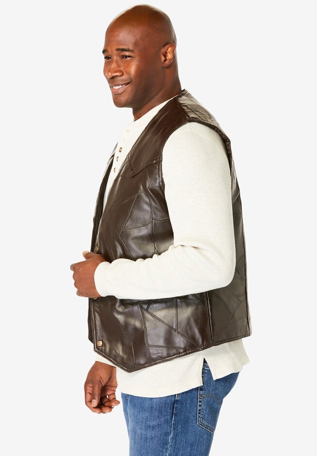 Embossed leather vest, , alternate image number null