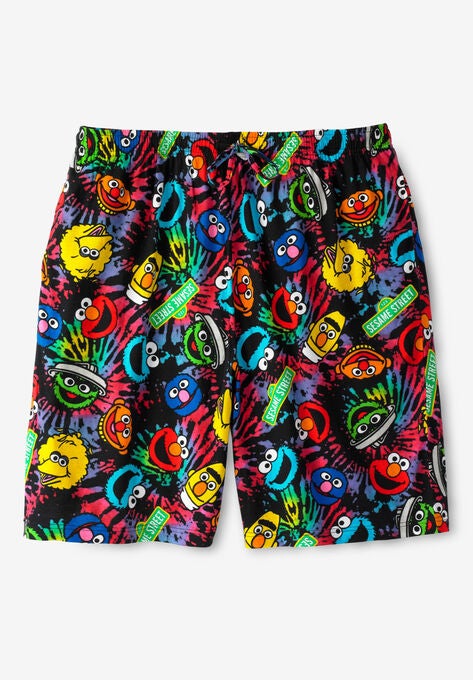 Pajama Lounge Shorts, SESAME STREET TIE DYE TOSS, hi-res image number null