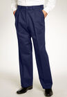 Relaxed Fit Wrinkle-Free Expandable Waist Pleated Pants, NAVY, hi-res image number null