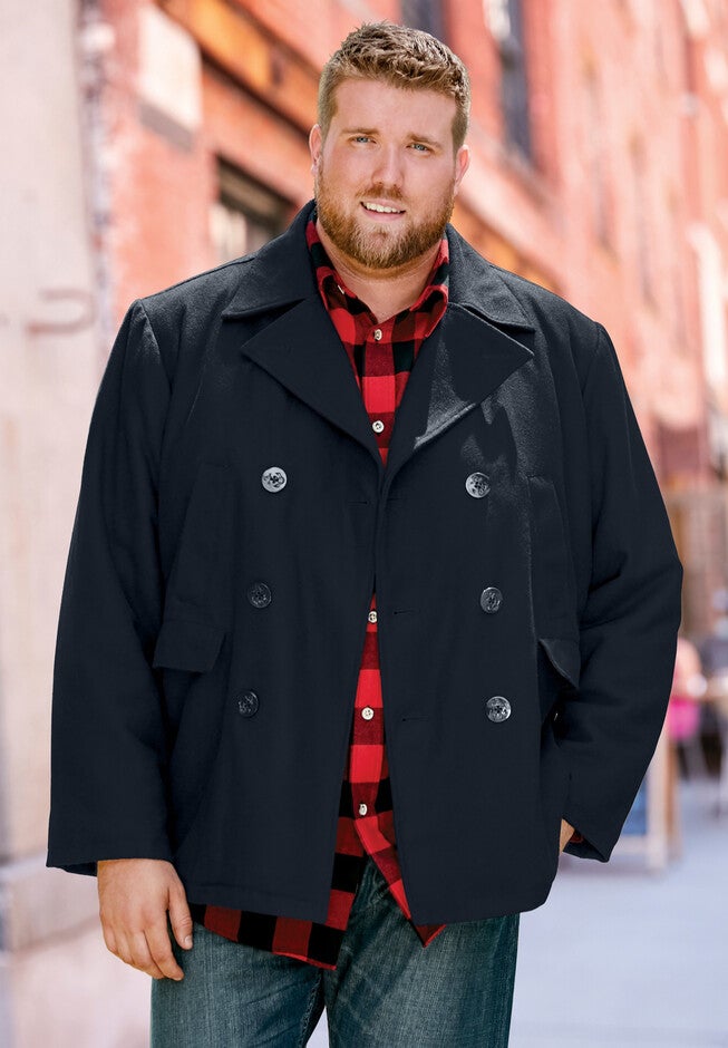 Double-Breasted Wool Peacoat, , alternate image number null