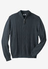 Liberty Blues™ Shoreman's Quarter Zip Cable Knit Sweater, HEATHER NAVY, hi-res image number null
