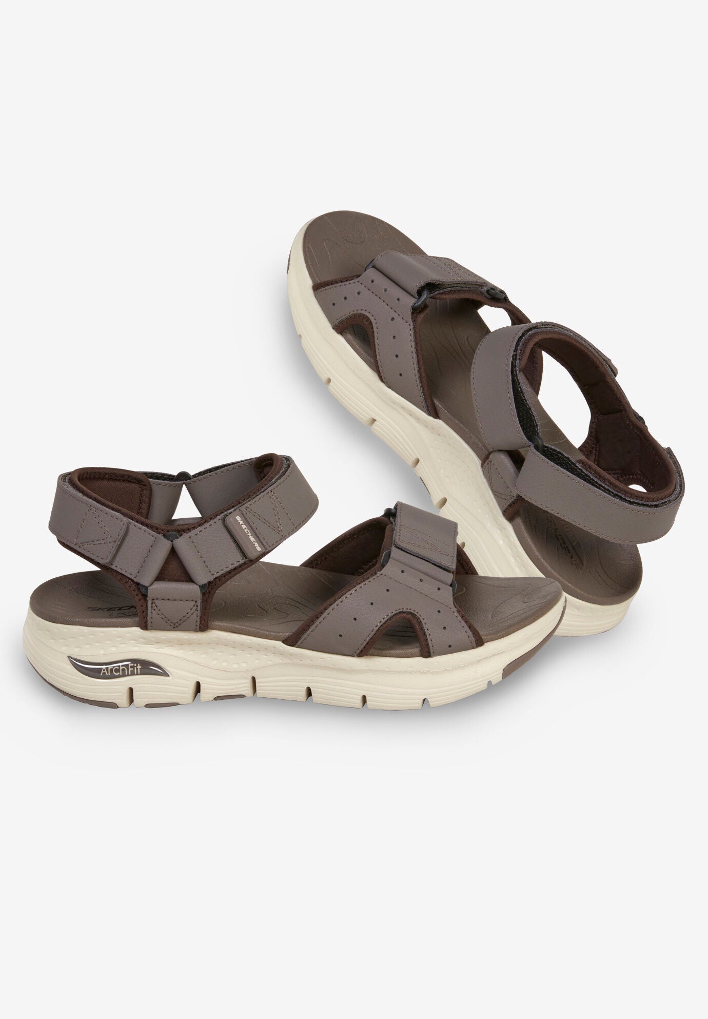 Skechers Arch Fit Adjustable Strap Leather Sandal