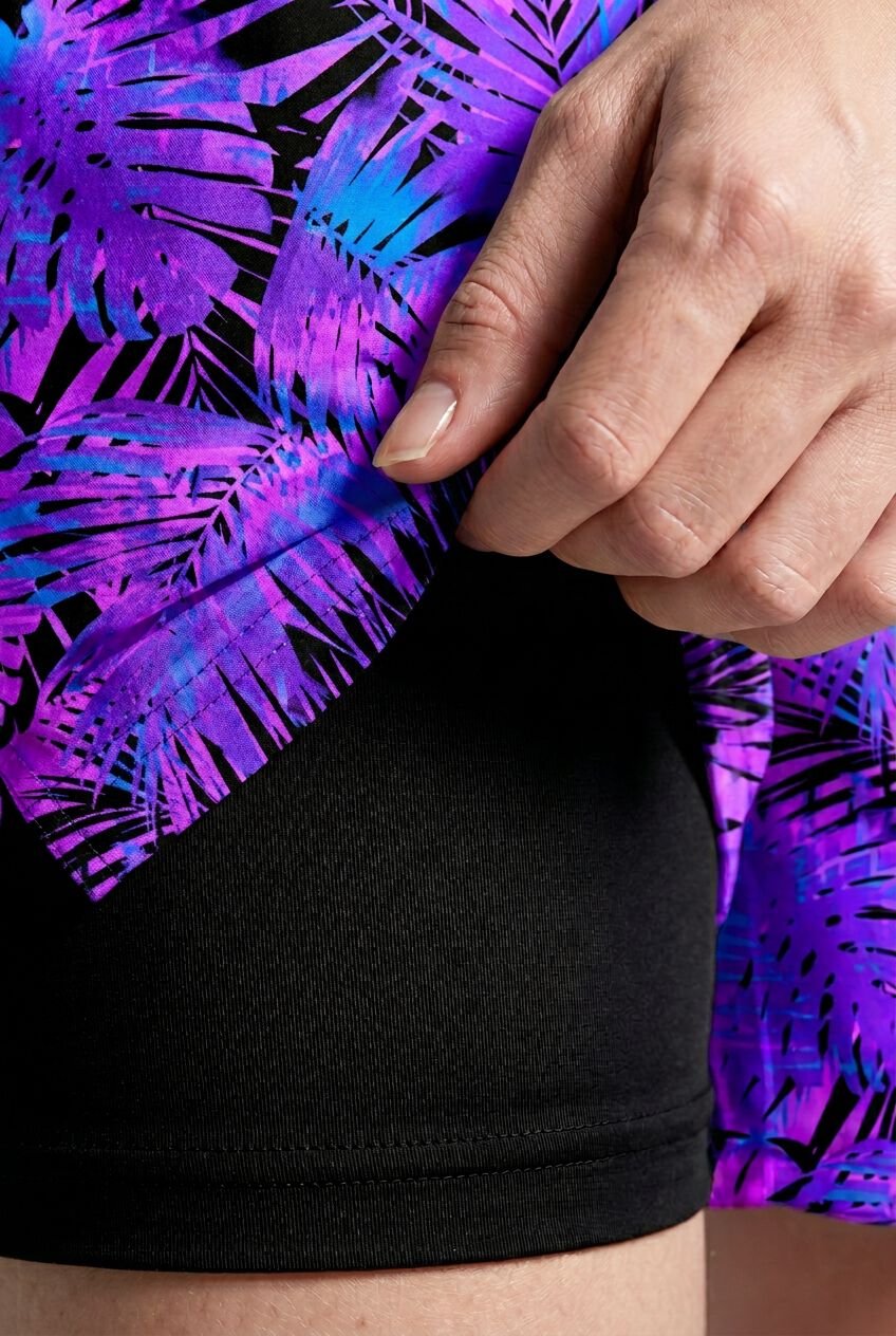 5 inches Swim Shorts with Super Stretch Liner, BRIGHT PURPLE LEAF, alternate image number 5
