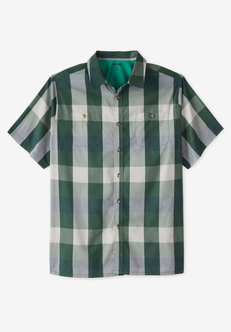 Short Sleeve Printed Sport Shirt, HUNTER BUFFALO CHECK, hi-res image number null