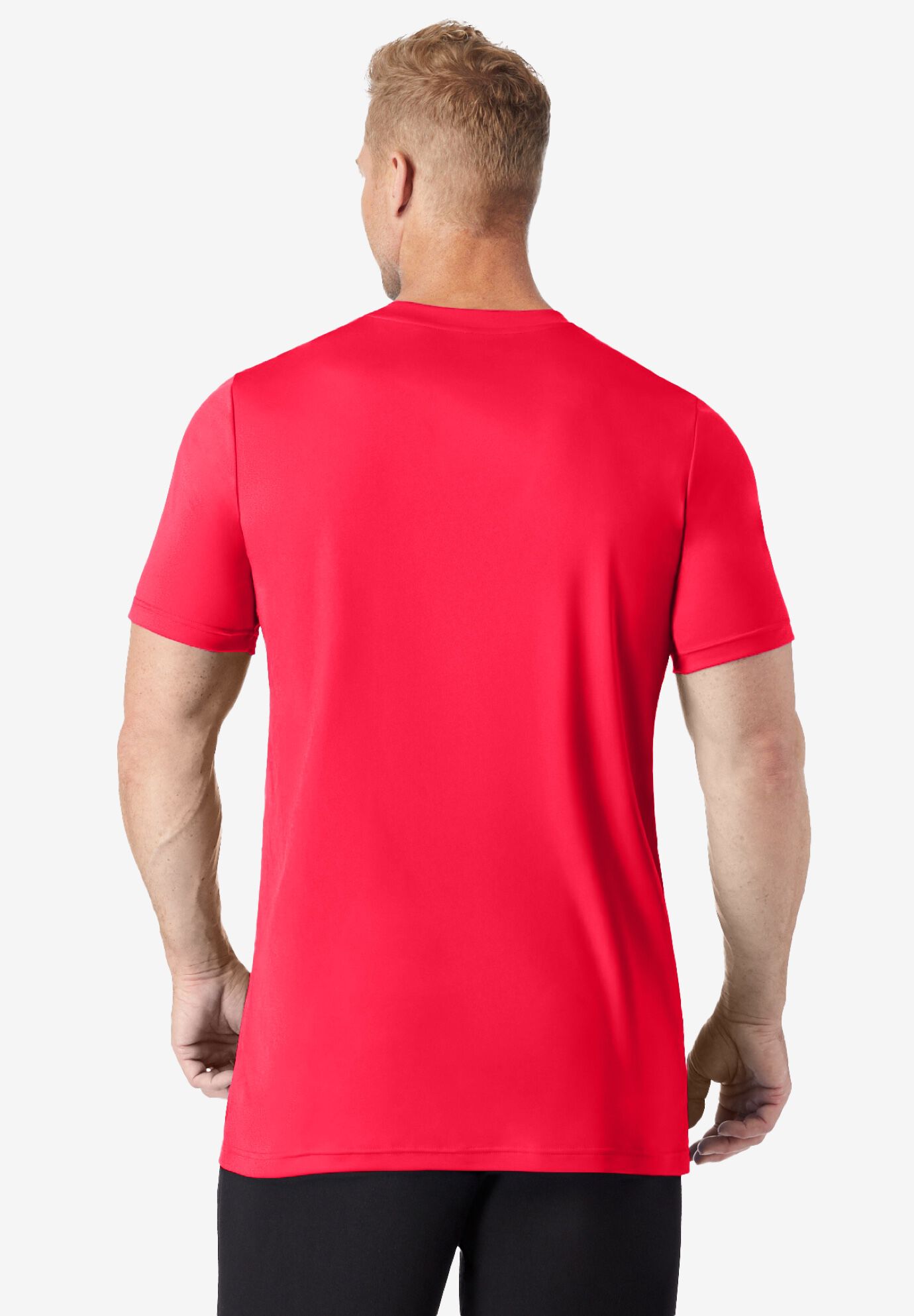 No Sweat Longer-Length Short Sleeve Crewneck Tee, ELECTRIC PINK, on-hover image number 1