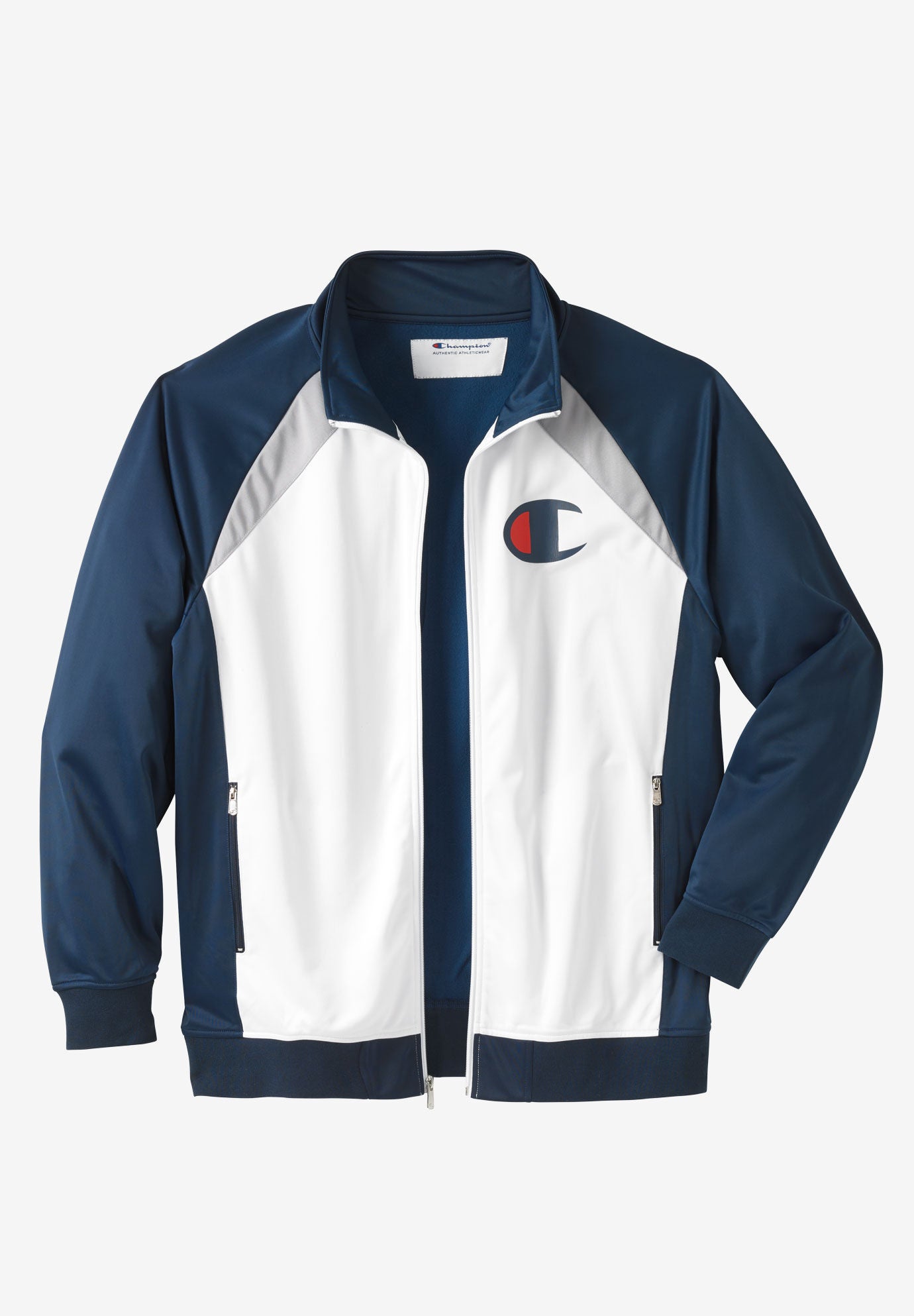 Baseball Track Jacket by Champion&reg;, NAVY WHITE, hi-res image number 0