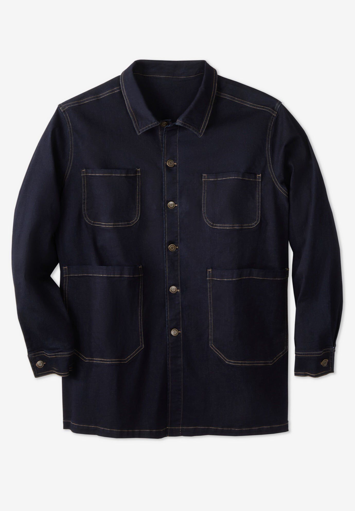 Flex Denim Multi Pocket Chore Jacket, DARK WASH, hi-res image number 0