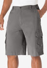 Boulder Creek® 12" Side Elastic Denim Cargo Shorts, CHARCOAL, hi-res image number null