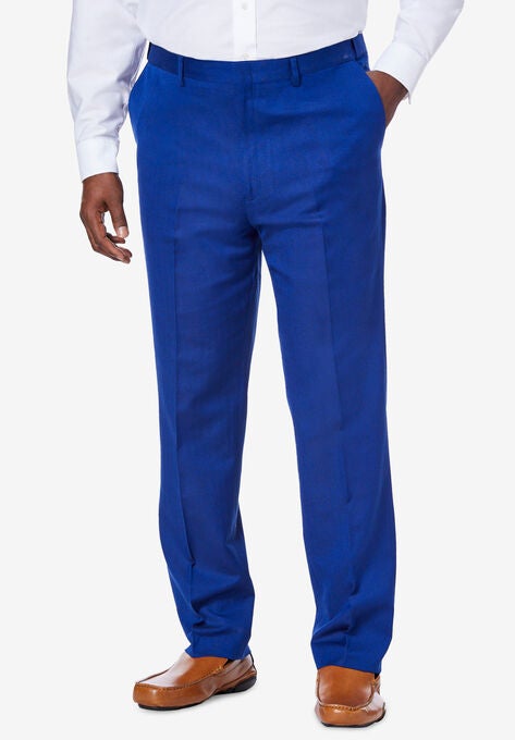 KS Island™ Linen Blend Plain Front Dress Pants, NEW NAVY, hi-res image number null
