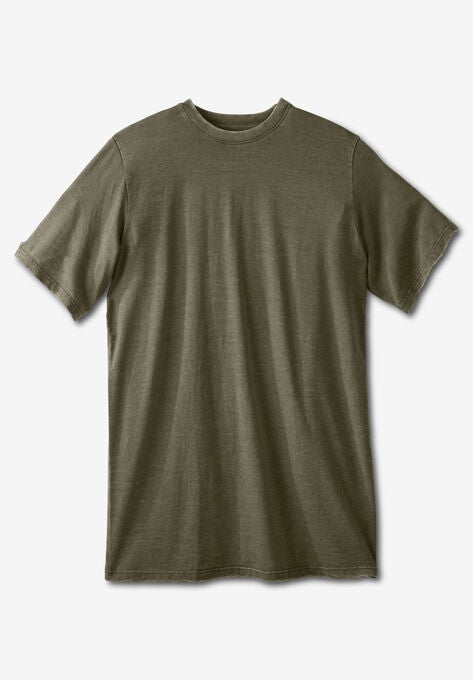 Longer-Length Short-Sleeve T-Shirt, OLIVE, hi-res image number null