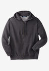 Fleece Zip-Front Hoodie, HEATHER CHARCOAL, hi-res image number null