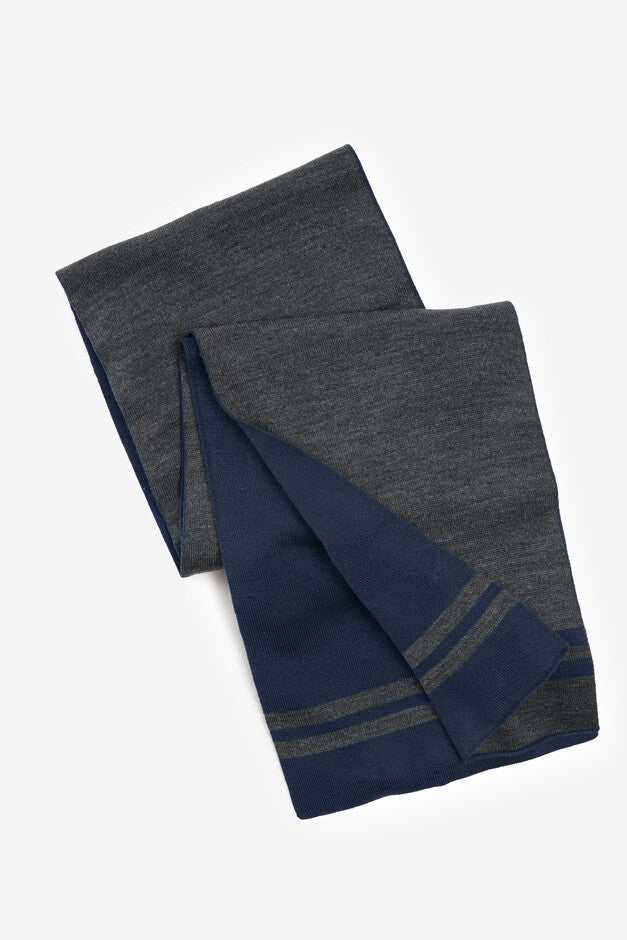 Reversible Scarf, NAVY HEATHER CHARCOAL, hi-res image number null
