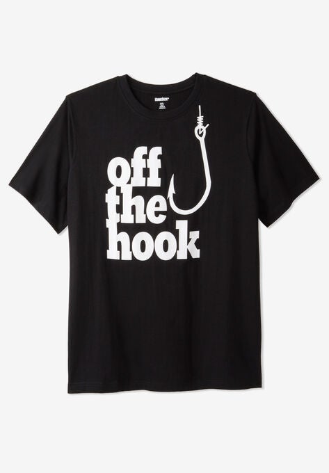 KingSize Slogan Graphic T-Shirt, OFF THE HOOK, hi-res image number null