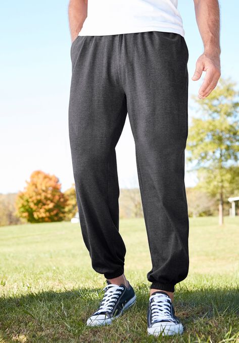 grey sweatpants with elastic ankles