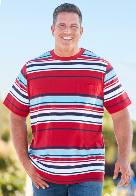 Shrink-Less™ Lightweight Pocket Crewneck T-Shirt, , alternate image number null