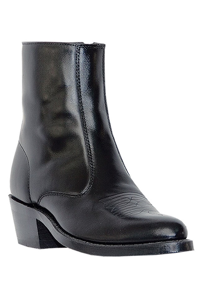 Laredo 7 inches Leather Zip Western Boots, BLACK, hi-res image number null