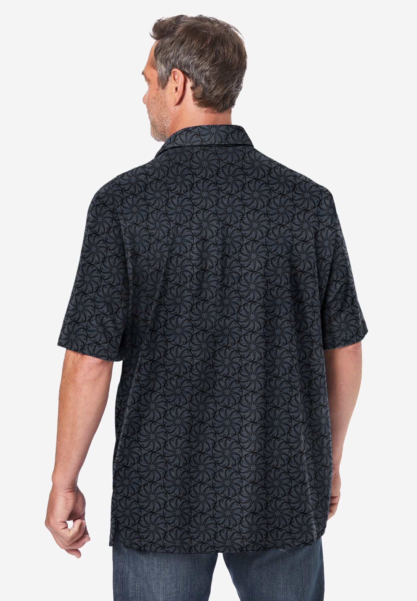 Lightweight Jersey Polo, HEATHER CHARCOAL MEDALLION, on-hover image number 1