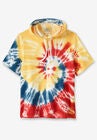 Liberty Blues™ Short-Sleeve Hoodie, RED TIE DYE, hi-res image number null