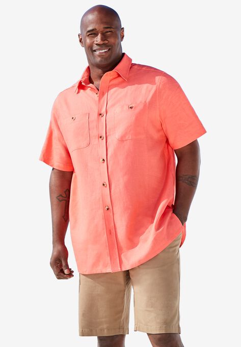 Short-Sleeve Linen Shirt, , alternate image number null