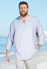 Gauze Mandarin Collar Shirt, , alternate image number null