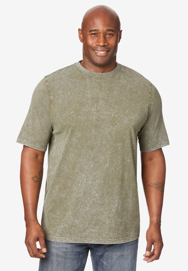 Longer Length Shrinkless Vintage Crewneck Tee, VINTAGE OLIVE, hi-res image number null