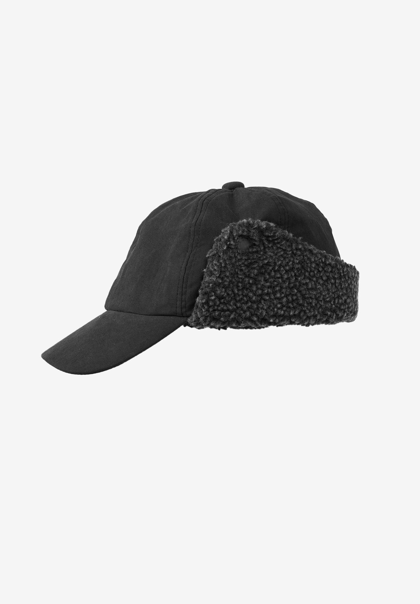 Fur Trim Baseball Cap, BLACK, hi-res image number 0