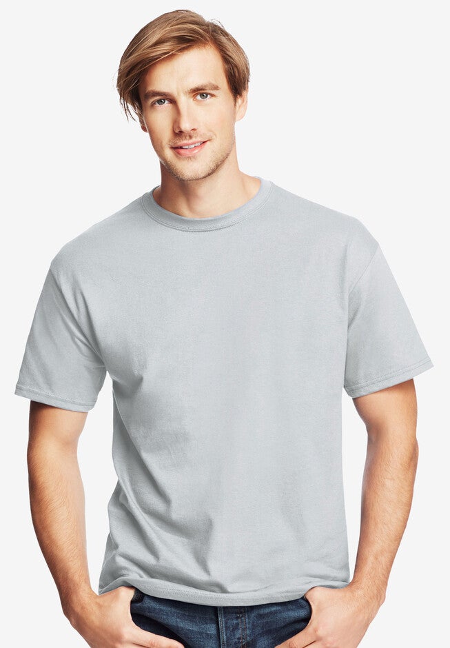 Hanes® Tagless® ComfortSoft® Crewneck T-Shirt, ASH, hi-res image number 0