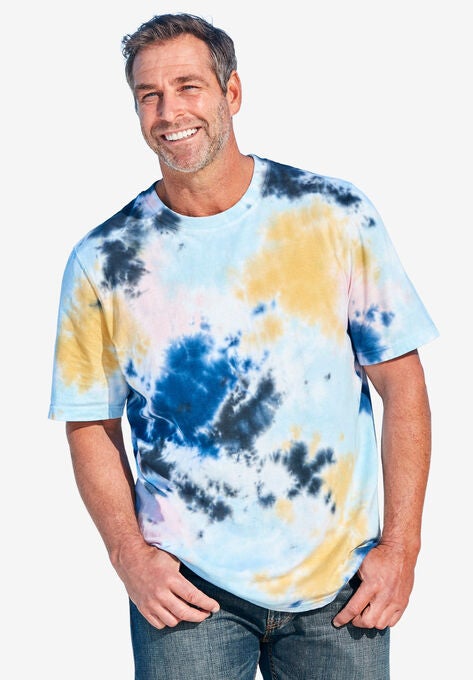 Lightweight Tie-Dye Crewneck Tee, SKY BLUE TIE DYE, hi-res image number null