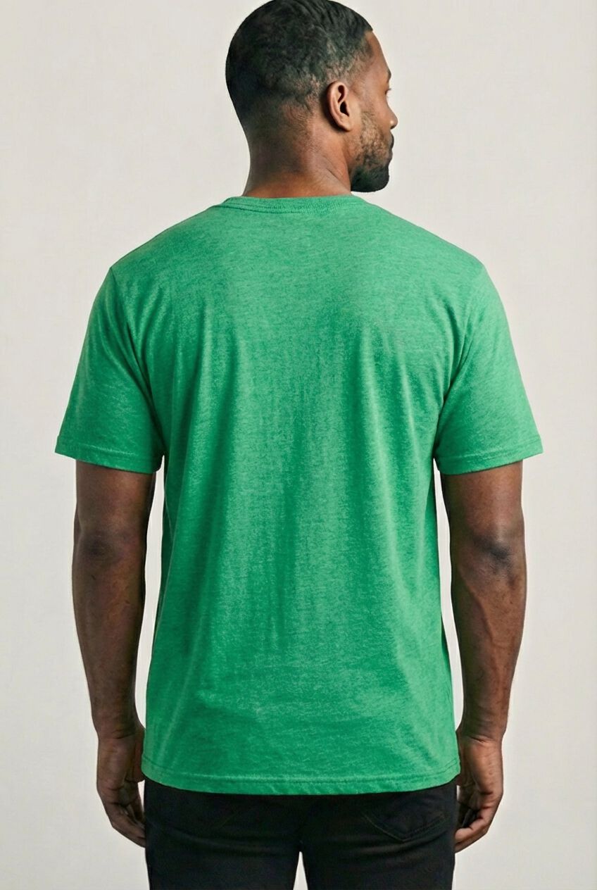 Shrink-Less&trade; Lightweight Longer-Length Crewneck Pocket T-Shirt, HEATHER KELLY GREEN, alternate image number 2