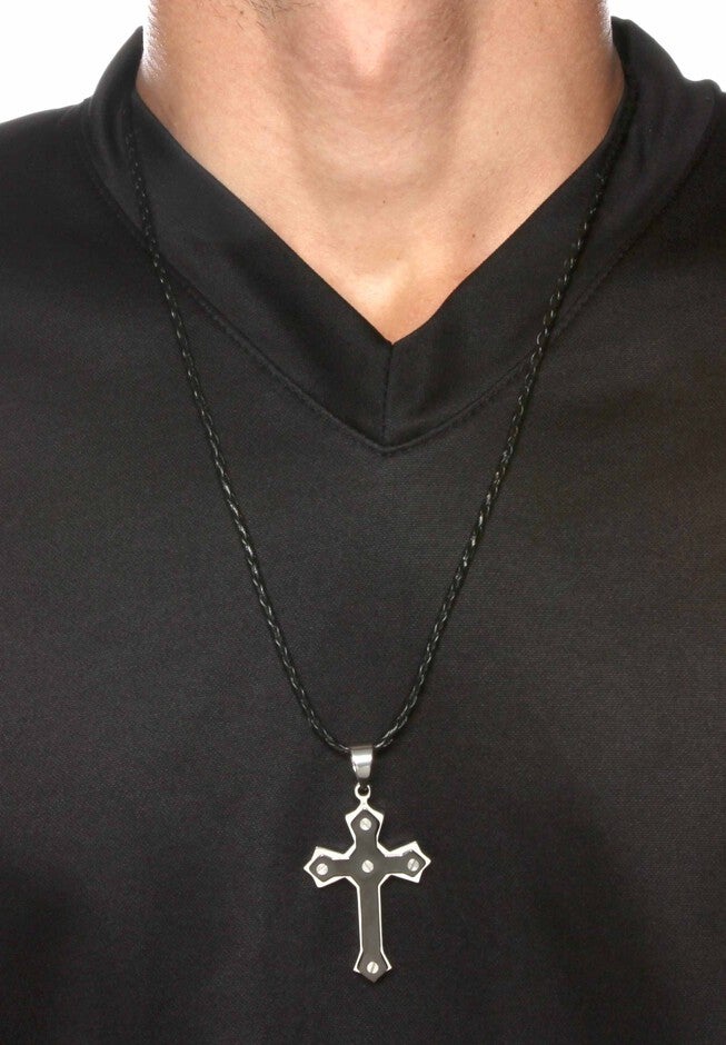 Cross Pendant Cord Necklace , , alternate image number 2