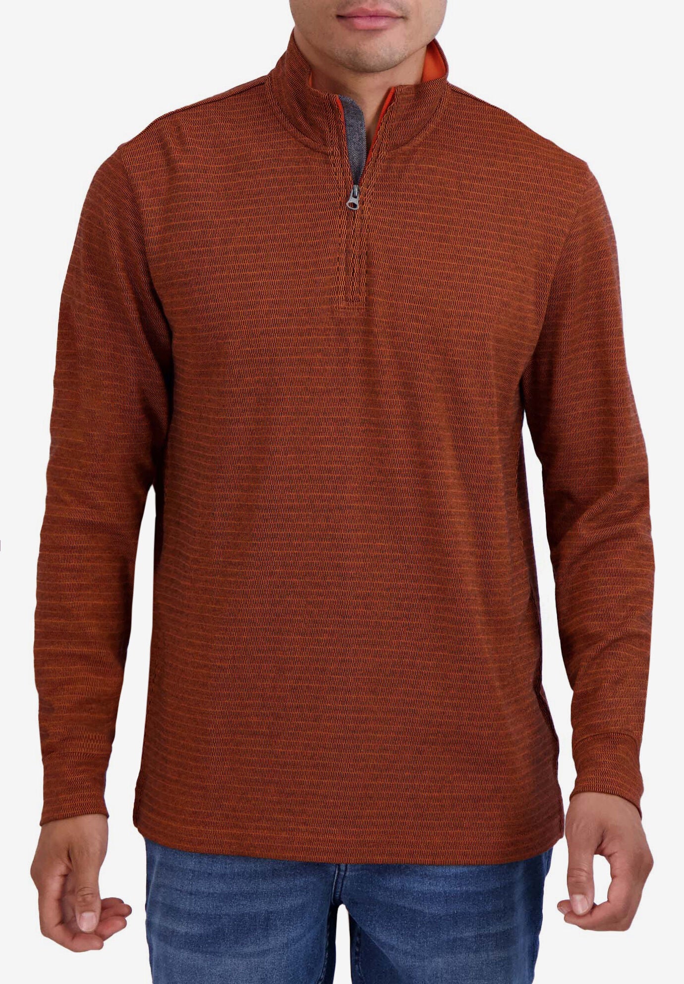 Chaps&reg; Long-Sleeve Quarter-Zip Sweater, BURNT BLAZE, hi-res image number 0