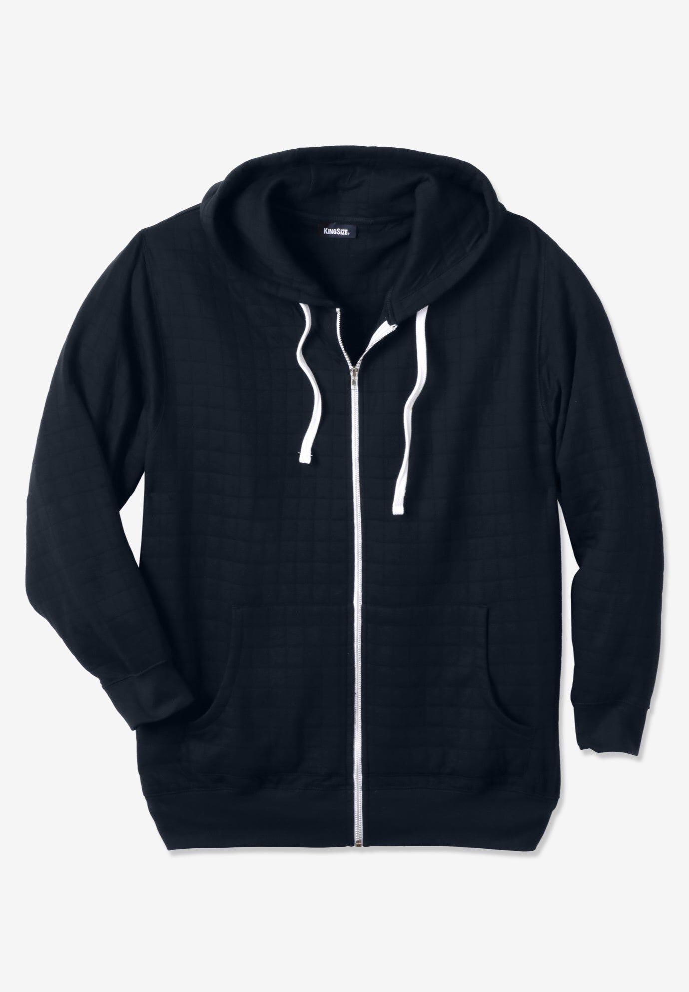 Full zip quilted sweatshirt, BLACK, hi-res image number 0