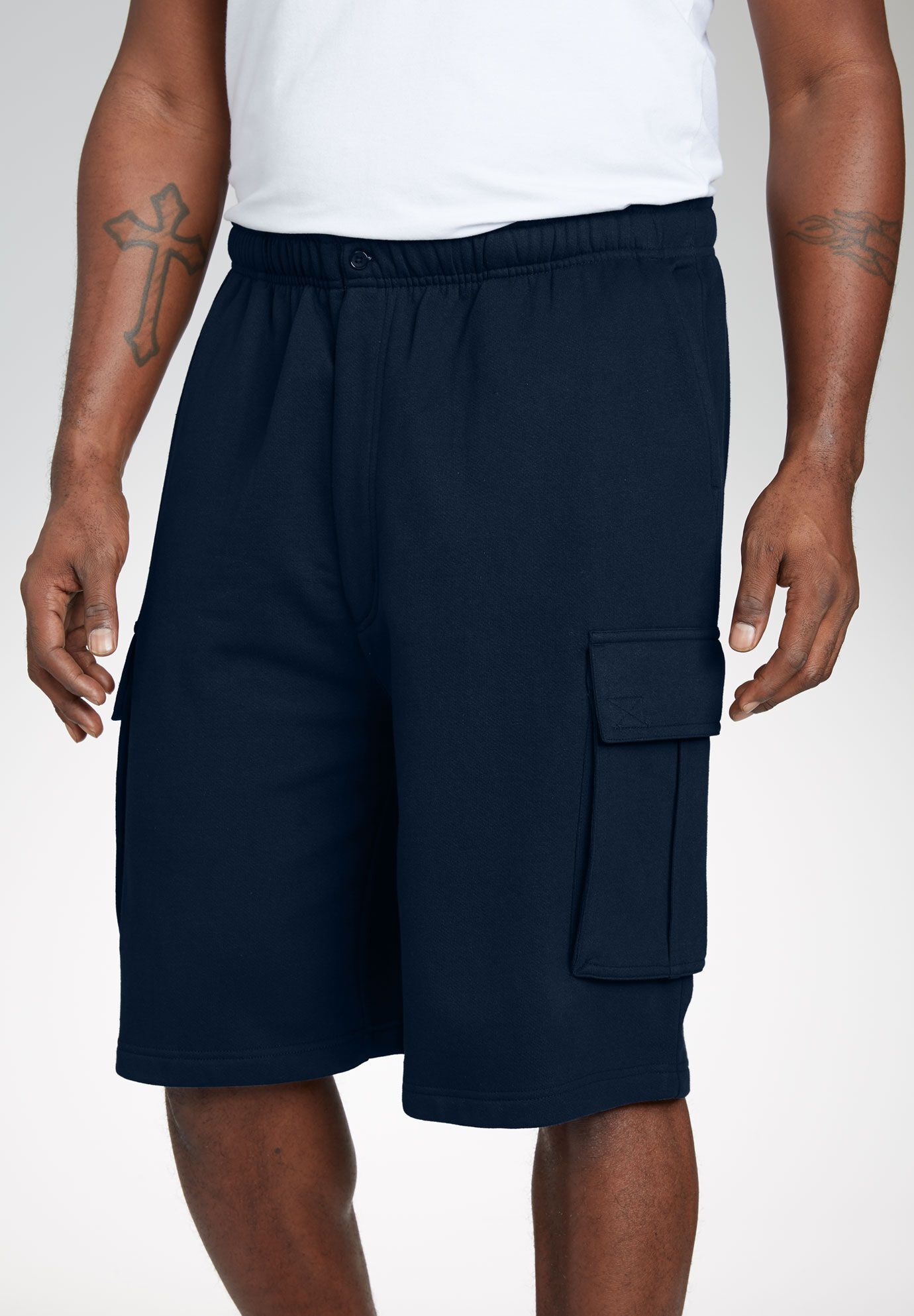Fleece Cargo Shorts, NAVY, hi-res image number 0