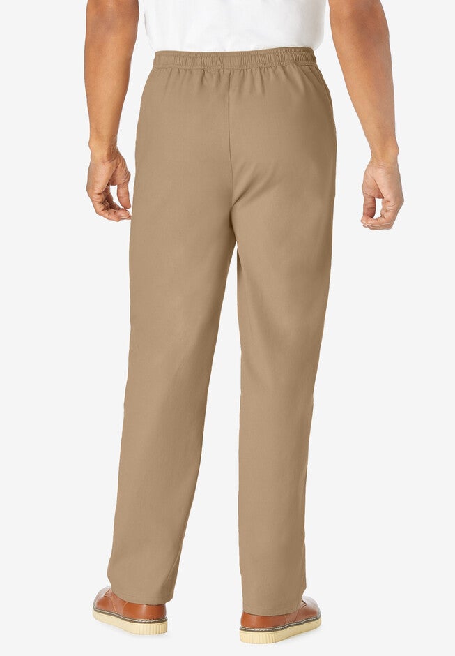 Full Elastic Waist Plain Front Pants, , on-hover image number null