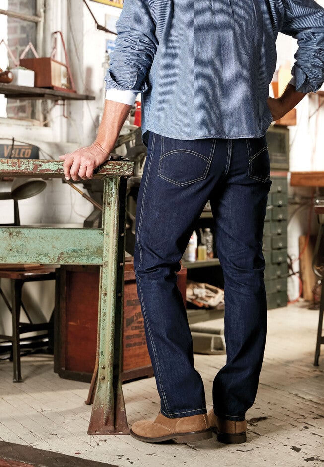Liberty Blues® Straight-Fit Side Elastic 5-Pocket Jeans, , alternate image number null