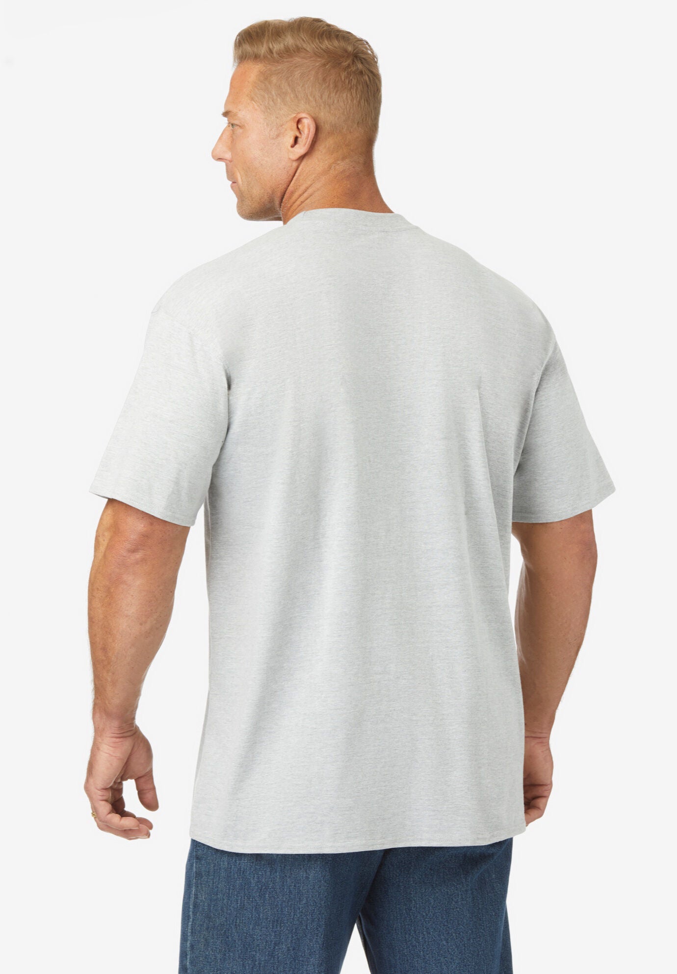 Double Logo T-Shirt, HEATHER GREY, on-hover image number 1