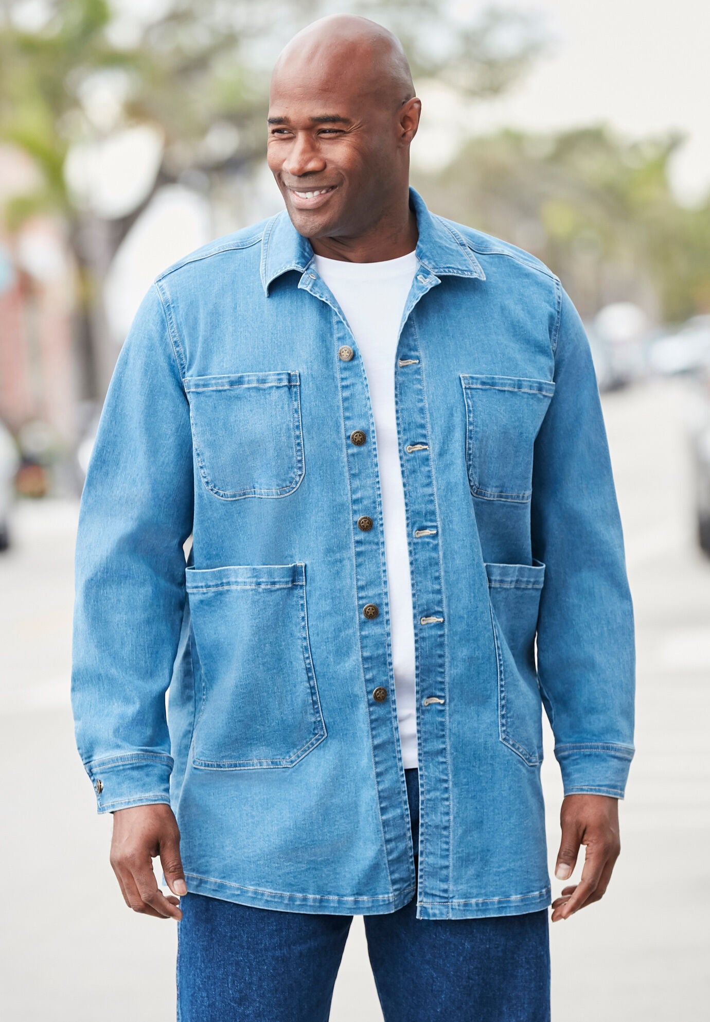 Flex Denim Multi Pocket Chore Jacket, , alternate image number 2