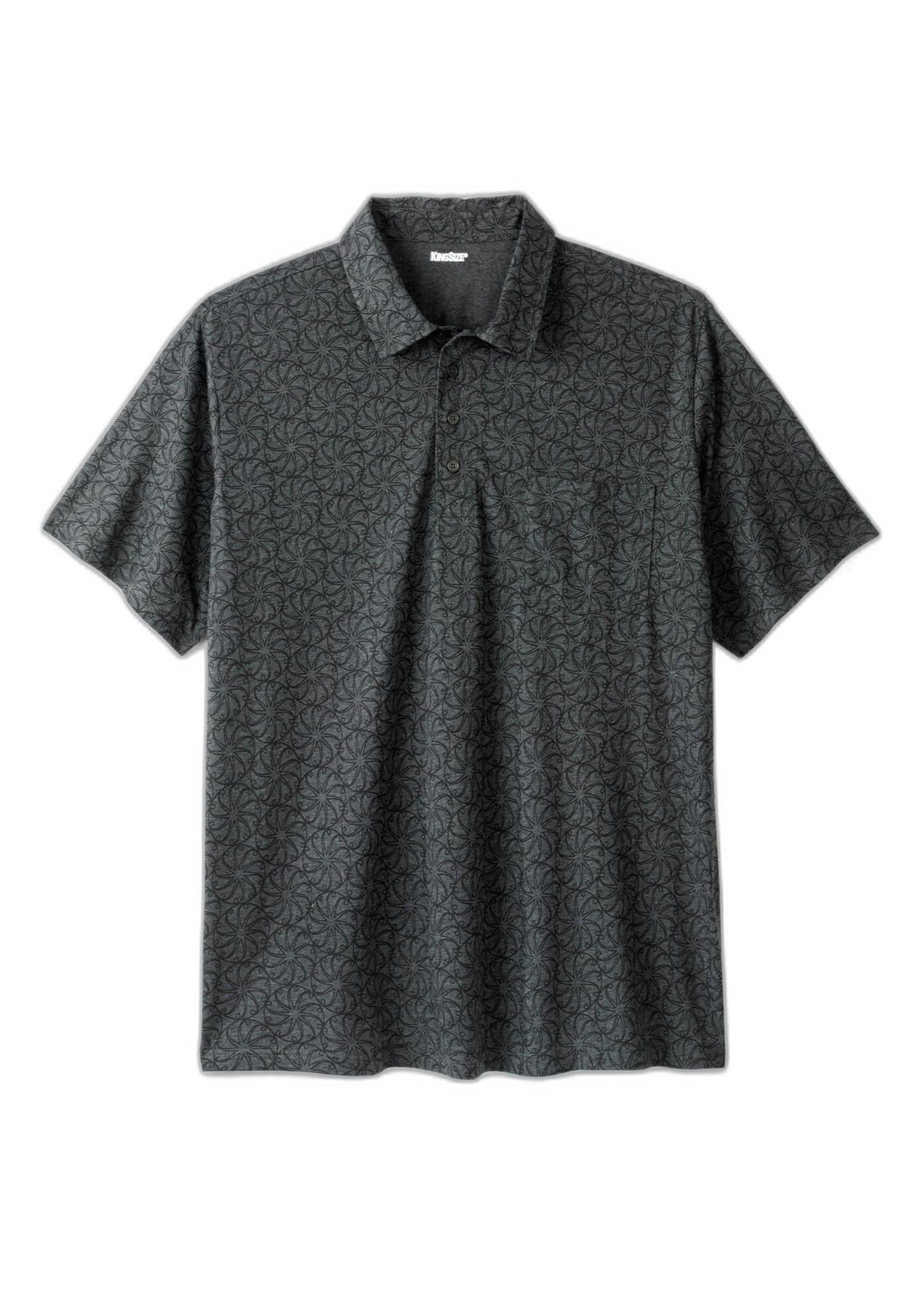 Lightweight Jersey Polo, HEATHER CHARCOAL MEDALLION, hi-res image number 0