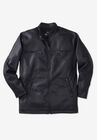 Faux Leather Moto Jacket, BLACK, hi-res image number null