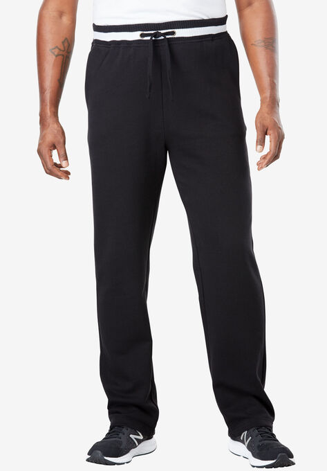 KingSize Coaches Collection Fleece Open Bottom Pants, BLACK, hi-res image number null