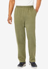 Fleece Open-Bottom Sweatpants, HEATHER MOSS GREEN, hi-res image number null