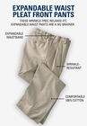 Relaxed Fit Wrinkle-Free Expandable Waist Pleated Pants, , alternate image number null